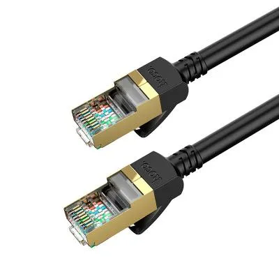 Кабель для интернета Патч-корд UTP Hoco US02 Gigabit RJ45 CAT.6 5м сетевой провод патчкорд черный