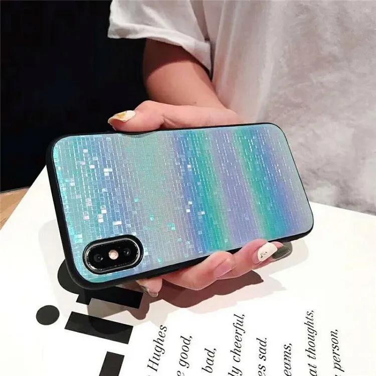 фото Чехол накладка для Xiaomi Redmi 7A пластик радужные переливы голубая