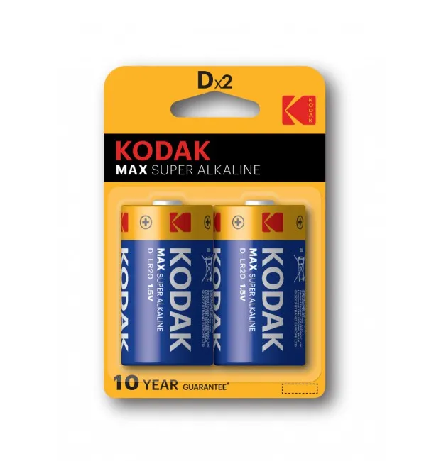 Батарейка Kodak алкалиновая LR20-2BL Max Super Alkaline