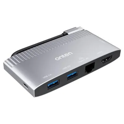 Разветвитель адаптер переходник концентратор Type-C HUB Хаб Onten OTN-9503S док станция 6в1