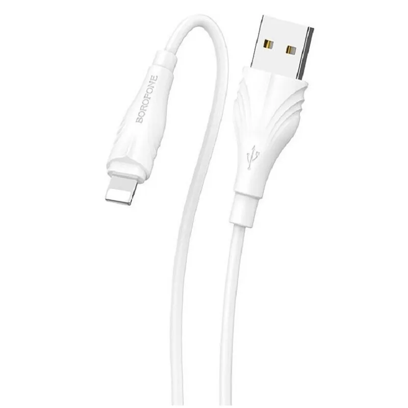 Кабель для зарядки iphone Lightning Borofone BX18 2м белый Кабель для зарядки iphone Lightning Borofone BX18 2м белый