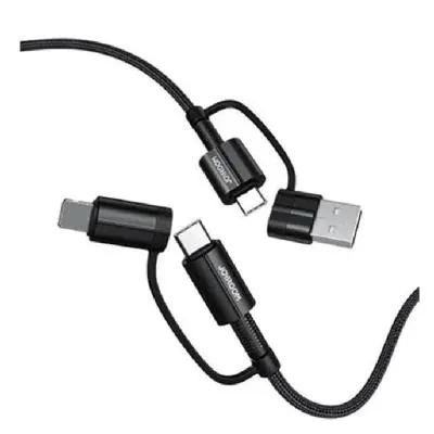 Кабель для зарядки 4 в 1 USB / Type-C to Lightning 20W / Type-C to Type-C 60W Joyroom S-1830G3 1.8м черный