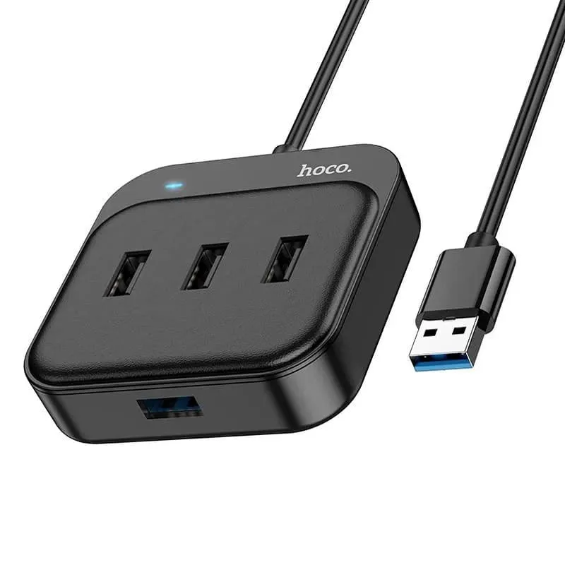 Разветвитель адаптер переходник USB HUB Хаб HOCO HB31 USB 3.0 to USB 3.0+USB 2.0x3шт черный 1.2м Разветвитель адаптер переходник USB HUB Хаб HOCO HB31 USB 3.0 to USB 3.0+USB 2.0x3шт черный 1.2м