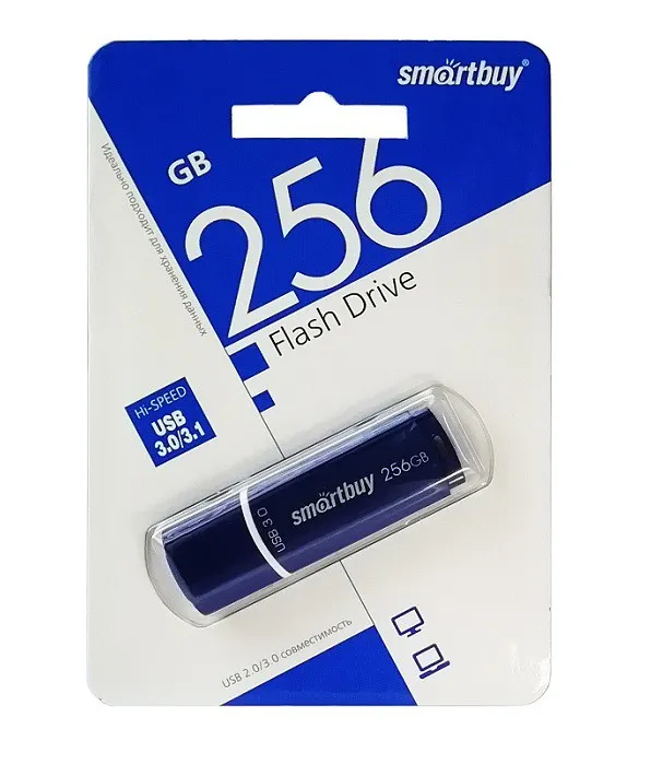 Изображение Флеш-накопитель Smartbuy Crown USB 3.0/3.1 голубой 256Gb