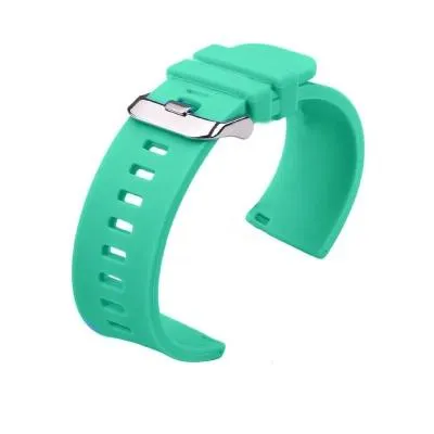 Универсальный ремешок для часов 20мм силиконовый застежка пряжка бирюзовый