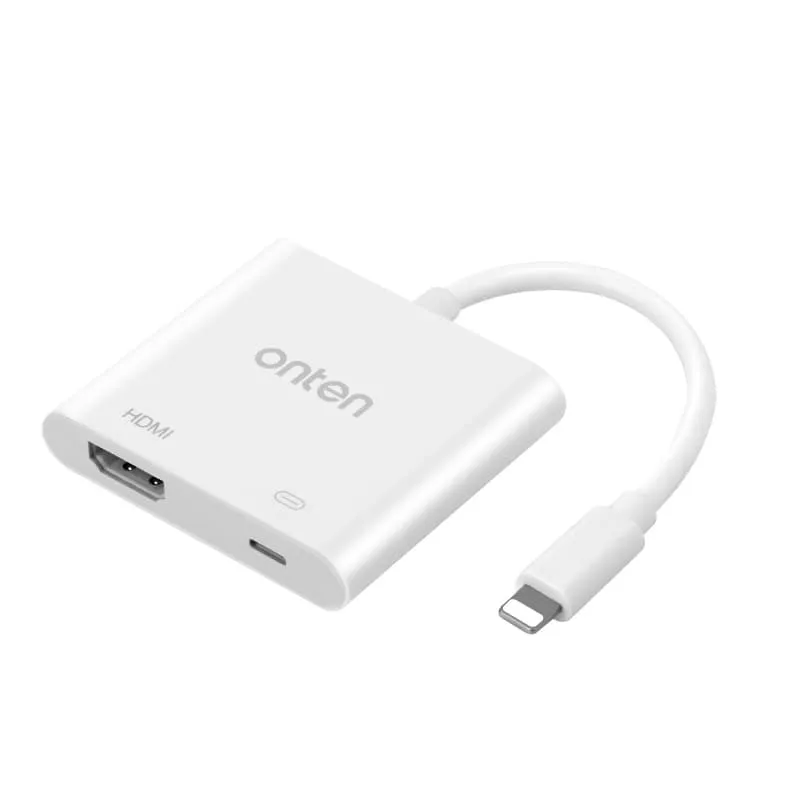 Адаптер переходник конвертер с Lightning на HDMI + Lightning Onten OTN-7565 Video Adapter 0.2м белый Адаптер переходник конвертер с Lightning на HDMI + Lightning Onten OTN-7565 Video Adapter 0.2м белый