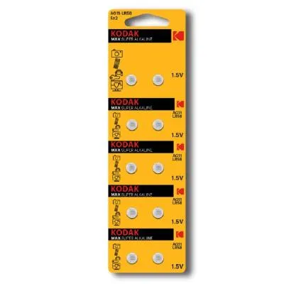 Батарейка Kodak алкалиновая AG11 (361) LR721, LR58 (KAG11-10) Max Батарейка Kodak алкалиновая AG11 (361) LR721, LR58 (KAG11-10) Max