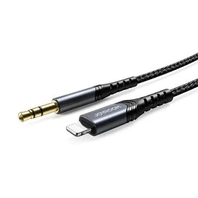 Кабель Aux Jack 3.5 - Lightning 8 pin Joyroom SY-A02 2м плетеный черный