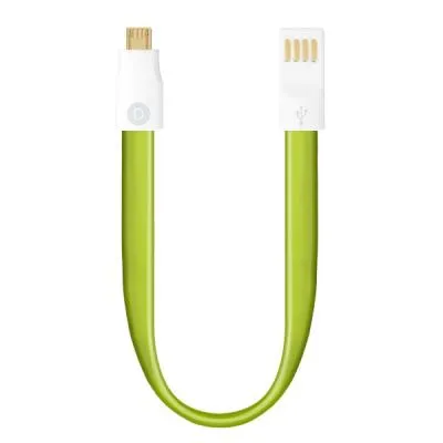 Кабель для зарядки Micro USB Deppa 0,23м плоский магнит зеленый