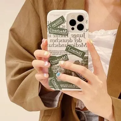 Чехол накладка для iphone 11 (6.1) JES силикон+пластик зеленая картинка с домом и надписи на белом