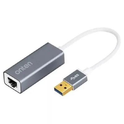 Адаптер переходник сетевая карта с USB 3.0 на RJ45 Ethernet интернет Onten OTN-5225D серый