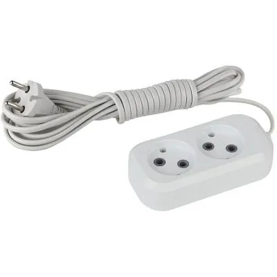 Удлинитель ЭРА UX-2-1,5m без зазeмления 2 гнезда 1,5метра 6A ШВВП 2х0,75мм2