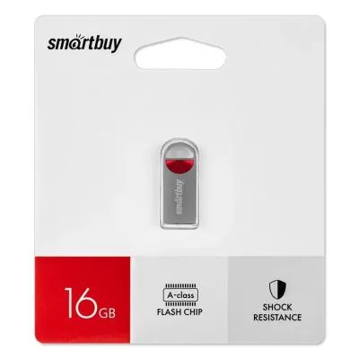 Флеш-накопитель Smartbuy MC8 Metal серебро с красным 16Gb Флеш-накопитель Smartbuy MC8 Metal серебро с красным 16Gb