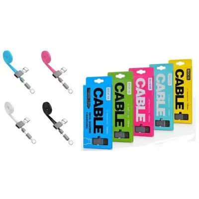 Кабель для зарядки 2 в 1 USB на Lightning/Micro HOCO UPL03 плоский белый