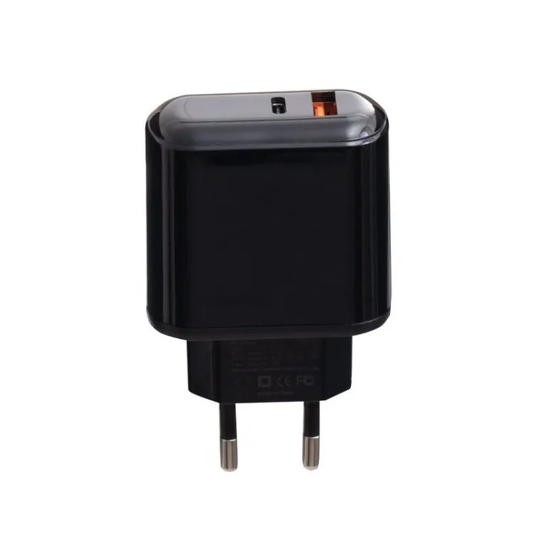 фото Сетевое зарядное устройство Адаптер питания xomobile L42 PD+QC3.0 18W Type-C USB-C+USB с дисплеем черное
