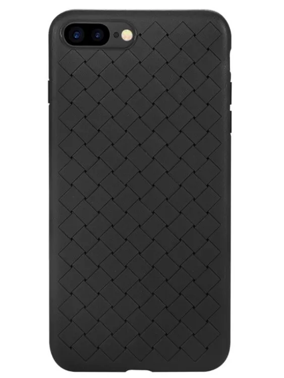 фото Чехол накладка для Xiaomi Redmi 5 силикон под кожу плетение черная