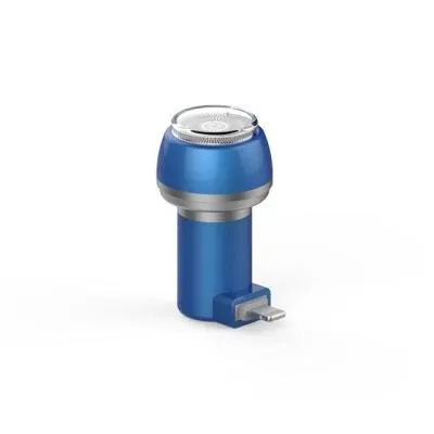 Мини бритва питание от телефона вход Lightning голубая