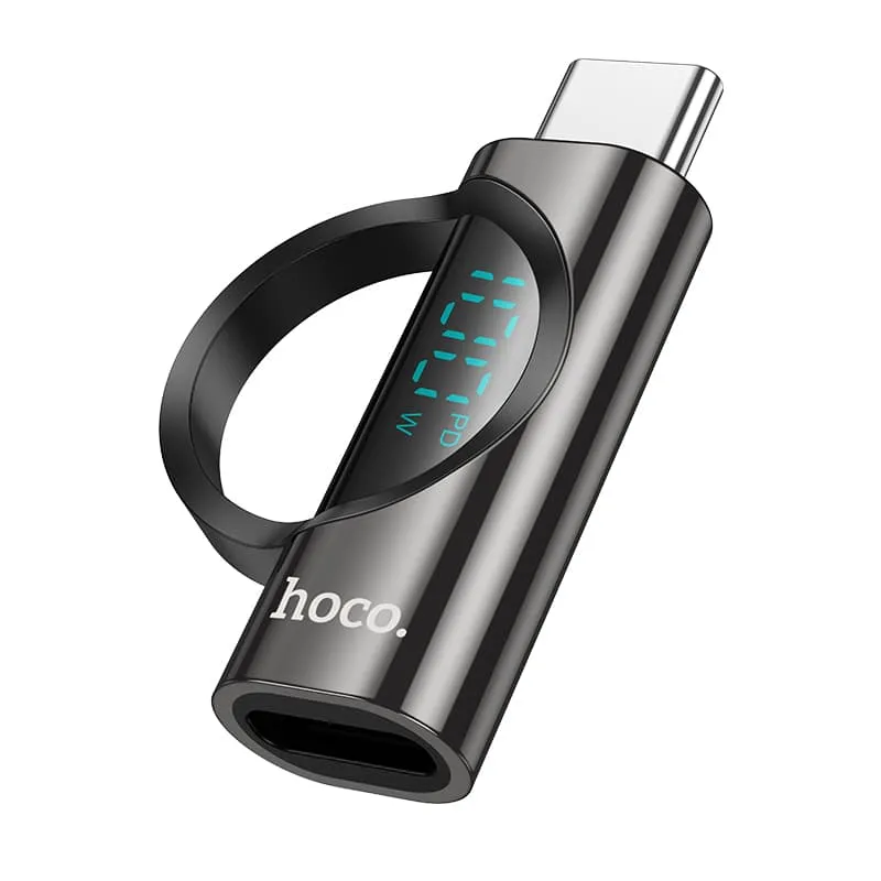 Адаптер переходник с дисплеем с Type-C USB на Type-C USB HOCO UA32 100W черный Адаптер переходник с дисплеем с Type-C USB на Type-C USB HOCO UA32 100W черный