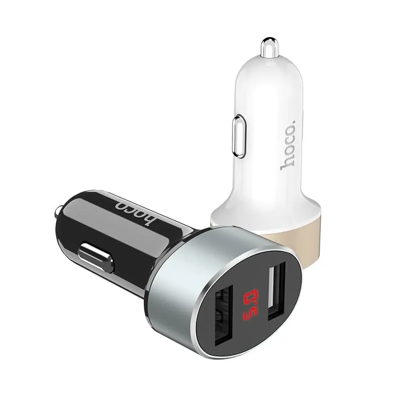 фото Автомобильное зарядное устройство HOCO Z26 LED 2USB 2,1A черное с дисплеем
