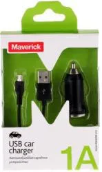 фото Автомобильное зарядное устройство Maverick + кабель micro 1A черный
