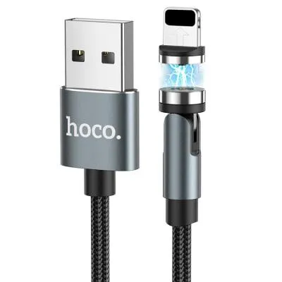 Кабель для зарядки iphone Lightning HOCO U94 магнитный вращающийся 2.4A 1.2m черный