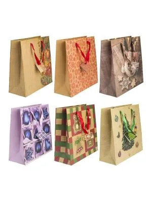 Пакет вертикальный крафтовый «С Новым годом!», 23 х 27 х 8 см 4922091