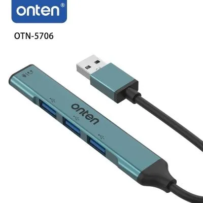 Разветвитель адаптер переходник USB HUB Хаб Onten OTN-5706 4в1 3 порта USB+3.5mm Jack