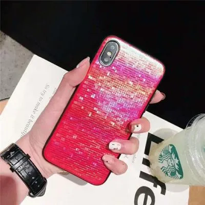 Чехол накладка для iphone 7/8 Plus (5.5) пластик радужные переливы красная