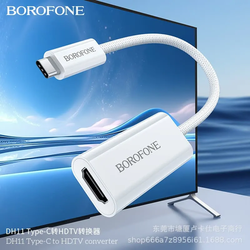 Адаптер переходник конвертер с Type-C USB на HDTV Borofone DH11 15см белый Адаптер переходник конвертер с Type-C USB на HDTV Borofone DH11 15см белый