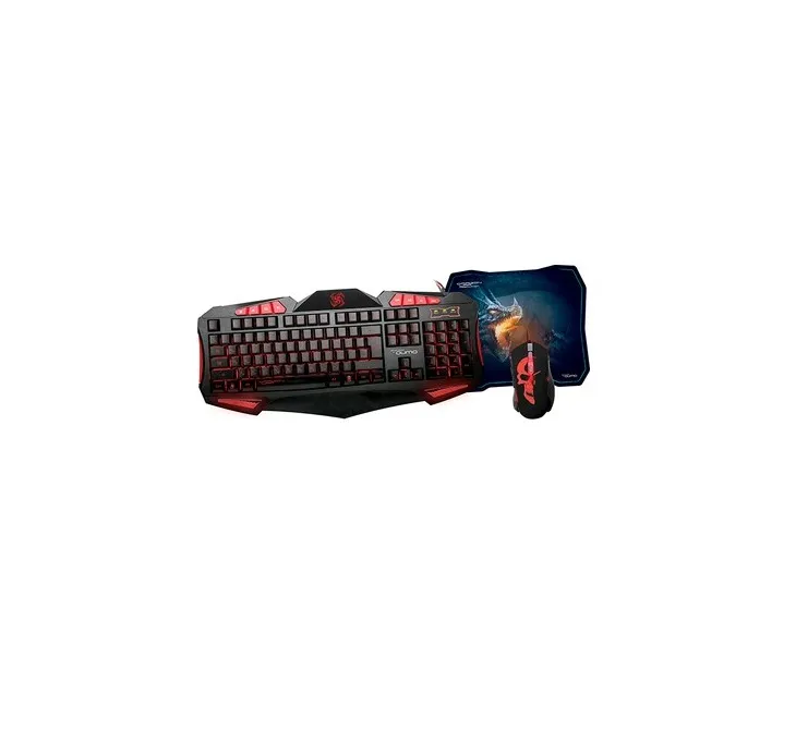 Набор проводной игровой Qumo Axe Strike клавиатура 104+14 клавиш+мышь+коврик, подсветка Набор проводной игровой Qumo Axe Strike клавиатура 104+14 клавиш+мышь+коврик, подсветка