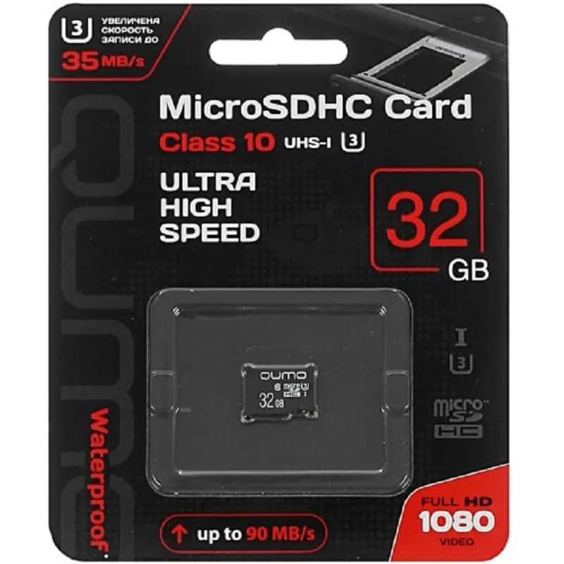 Изображение Карта памяти QUMO MicroSDHC Class 10 UHS-I U3 3.0 90MB/s 32Gb