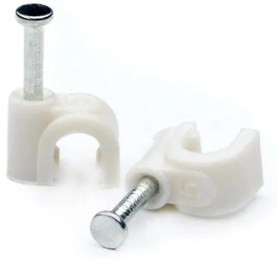 Скоба для крепления кабеля Atcom AT15255 5 mm 50 шт белые