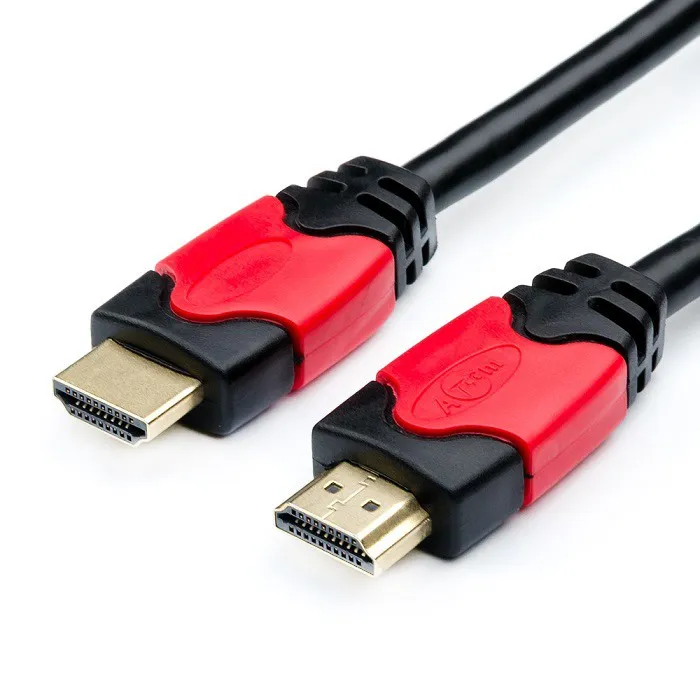 Кабель HDMI - HDMI 2м Atcom AT4943 ver 1.4 Red/Gold черный в блистере