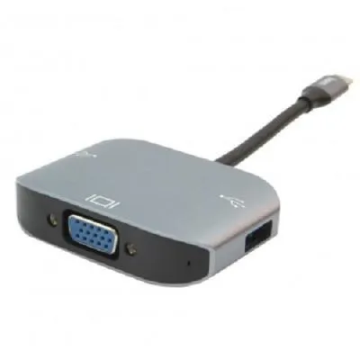 Разветвитель адаптер переходник концентратор Type-C HUB Хаб HOCO HB8 серый