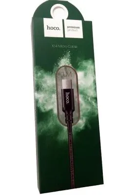 Кабель для зарядки Micro USB HOCO X14 1м плетеный черный