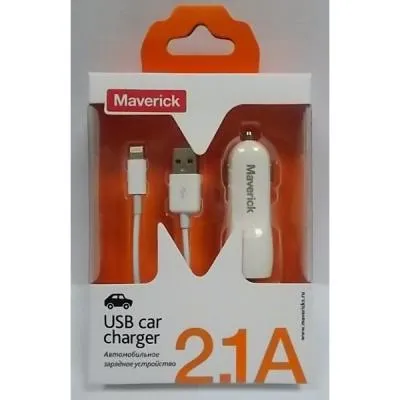 Автомобильное зарядное устройство Maverick для iphone 2.1A New