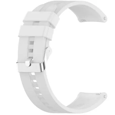 Универсальный ремешок для часов 20мм Red Line силиконовый рельефный застежка пряжка белый