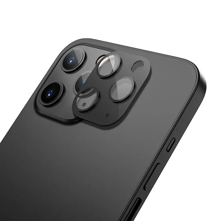 фото Защитное стекло на камеру для iphone 12 Pro (6.1) HOCO A18 3D с металлической рамкой черное