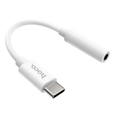 Аудио адаптер переходник для наушников с Type-C USB-C на Jack 3.5 Hoco LS30 белый