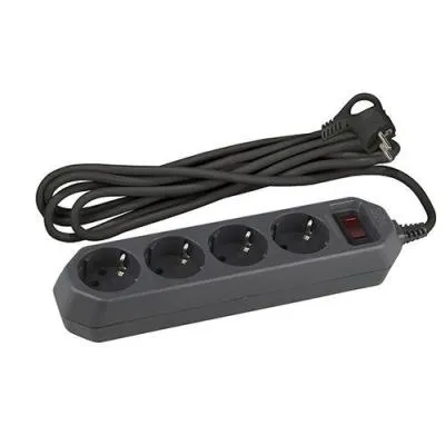 Сетевой фильтр ЭРА USF-M-4es-1.5m-B 4 гнезда 1.5м черный