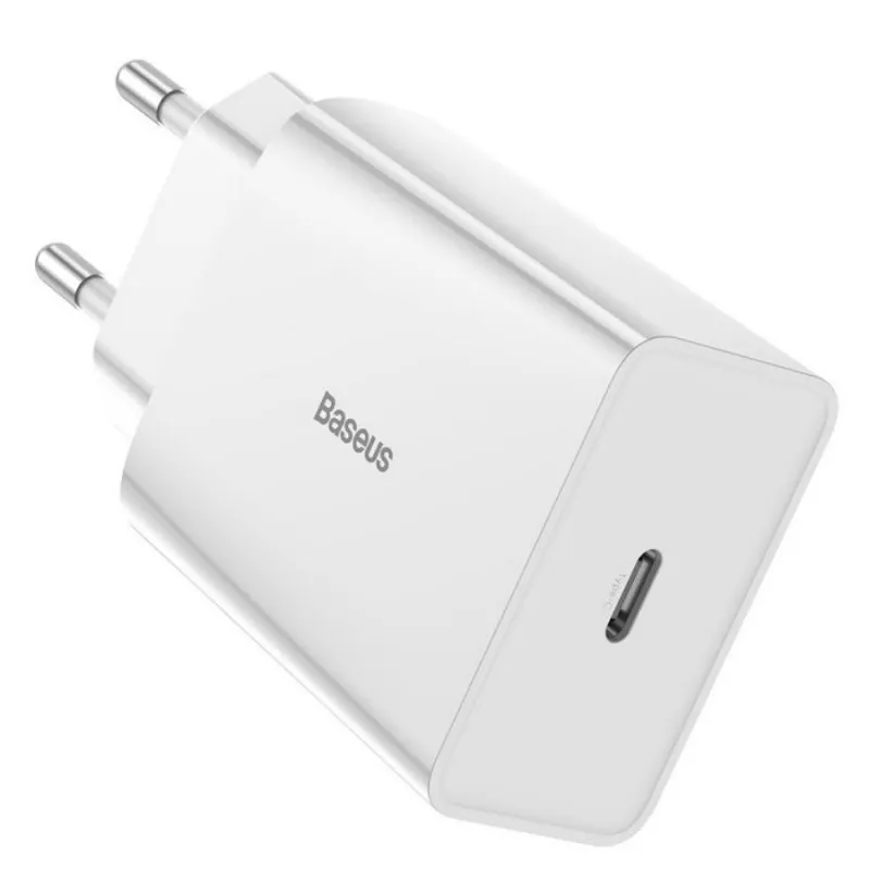 фото Сетевое зарядное устройство Адаптер Блок питания Baseus Speed mini 1C PD 20W Type-C USB-C белый CCFS-SN02