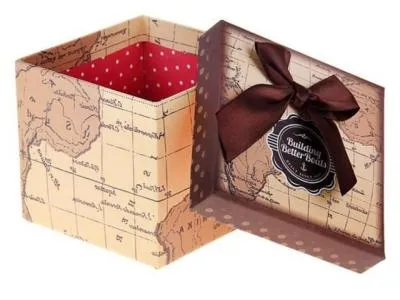 Коробка подарочная "Карта", цвет коричневый 10х10х9 см 857679