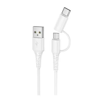 Кабель для зарядки 2 в 1 Micro/Type-C HOCO X54 2.4A белый