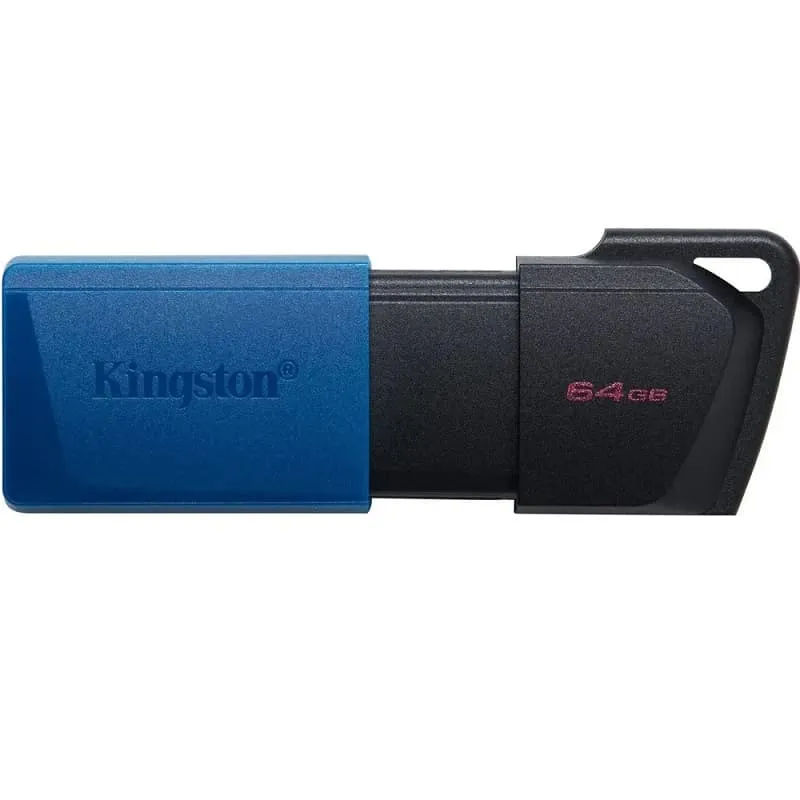 Изображение Флеш-накопитель Kingston DT Exodia M USB 3.2 64Gb черный с синим колпачком Изображение Флеш-накопитель Kingston DT Exodia M USB 3.2 64Gb черный с синим колпачком