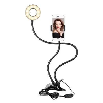 Кольцевая светодиодная лампа Ritmix RRL-091 9d черная крепление прищепка