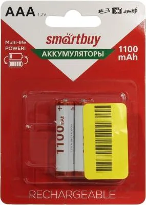 Батарейка аккумуляторная Smartbuy NiMh HR03/2BL SBBR-3A02BL1100 1100mAh Батарейка аккумуляторная Smartbuy NiMh HR03/2BL SBBR-3A02BL1100 1100mAh
