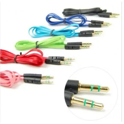 Кабель Aux 1м плоский широкий салатовый