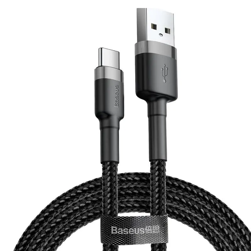 Кабель для зарядки Type-C USB Baseus Cafule CATKLF-BG1 3A 1м черно-серый