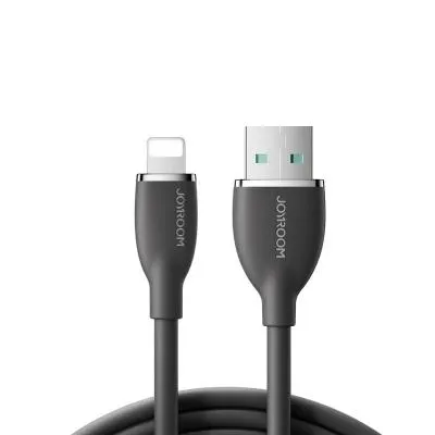Кабель для зарядки iphone Lightning Joyroom S-A29 1.2м 3A жидкий силикон черный