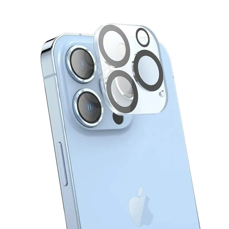 фото Защитное стекло на камеру для iphone 16 Pro (6.3)/16 Pro Max (6.9) HOCO G13 3D прозрачное с черной окантовкой тех пак
